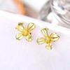 2025 Floral Flower Metal Earrings 2024 New Popular Niche Design Earrings Retro Light Luxury Earrings