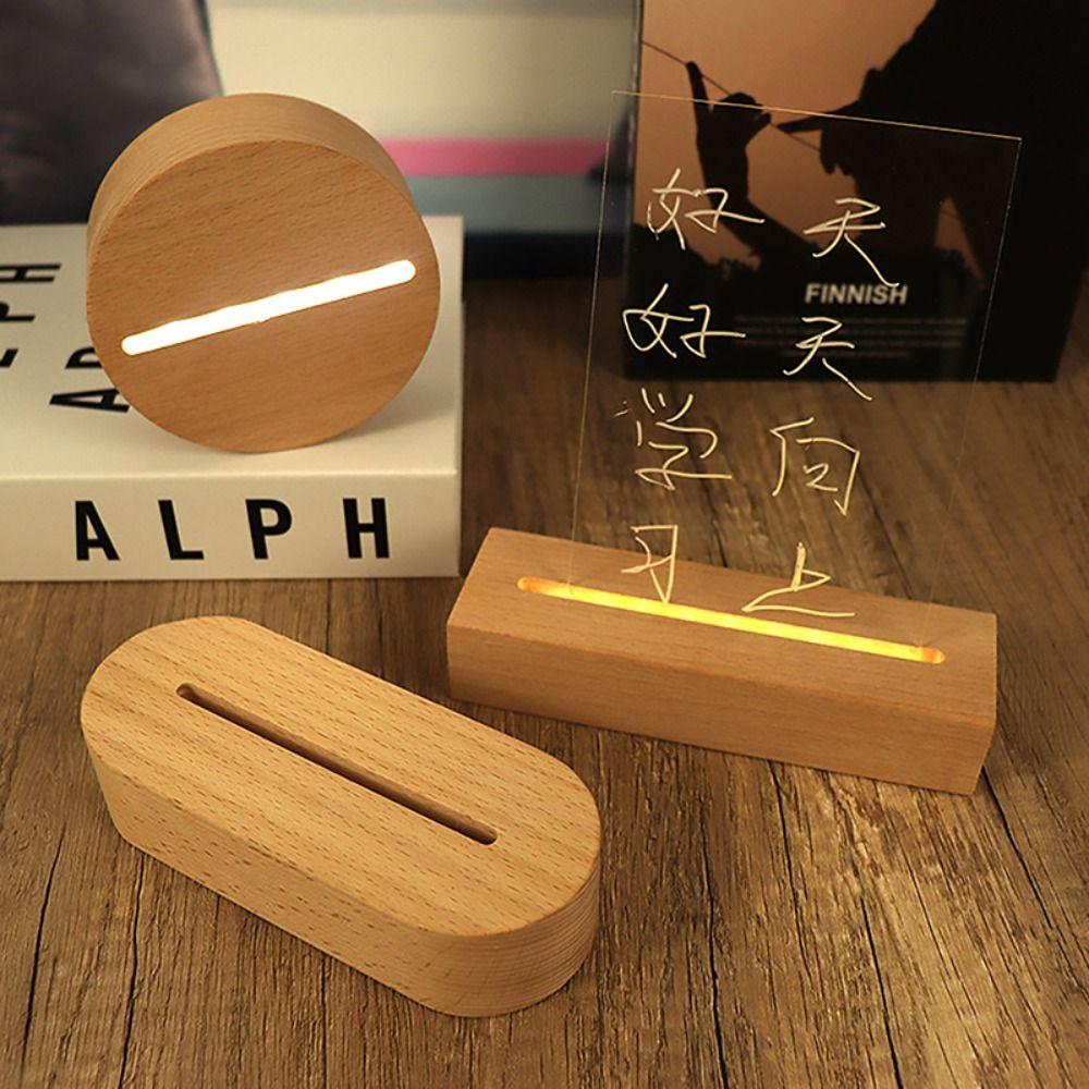 Night Light Wooden Led Base DIY Installation Light Base Durable Lamp Socket  Home Decor