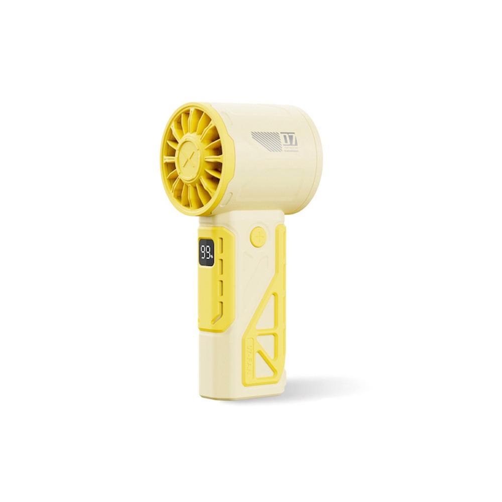 

100 скоростной ручной турбо-вентилятор с ручным приводом, перезаряжаемый вентилятор быстрого охлаждения, мини высокоскоростной вентилятор, для походов на открытом воздухе жёлтый