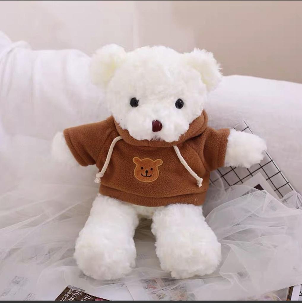 Teddy Bear Adorable Hoodie Cute Girl Kids Companionship Plush Toy Birthday Gift