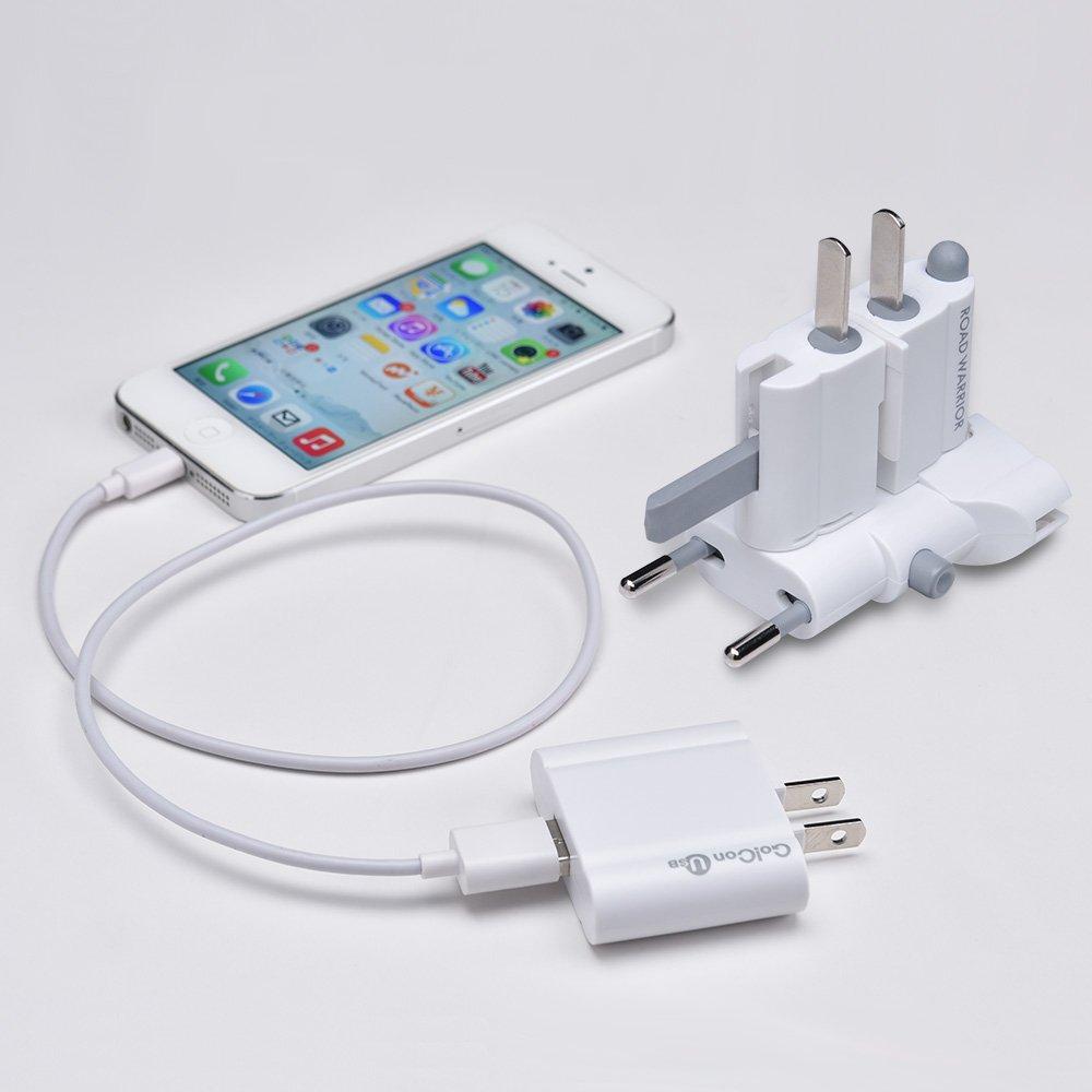 Overseas power conversion adapter Compatible with 9 types of outlets around the world Gocon W2 (SD103WH (Gocon USB) Color White)