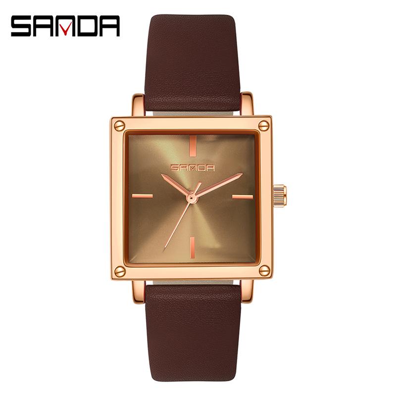 Sanda Women s Retro Fashion Square Watch - Waterproof, Quartz, Simple & Stylish