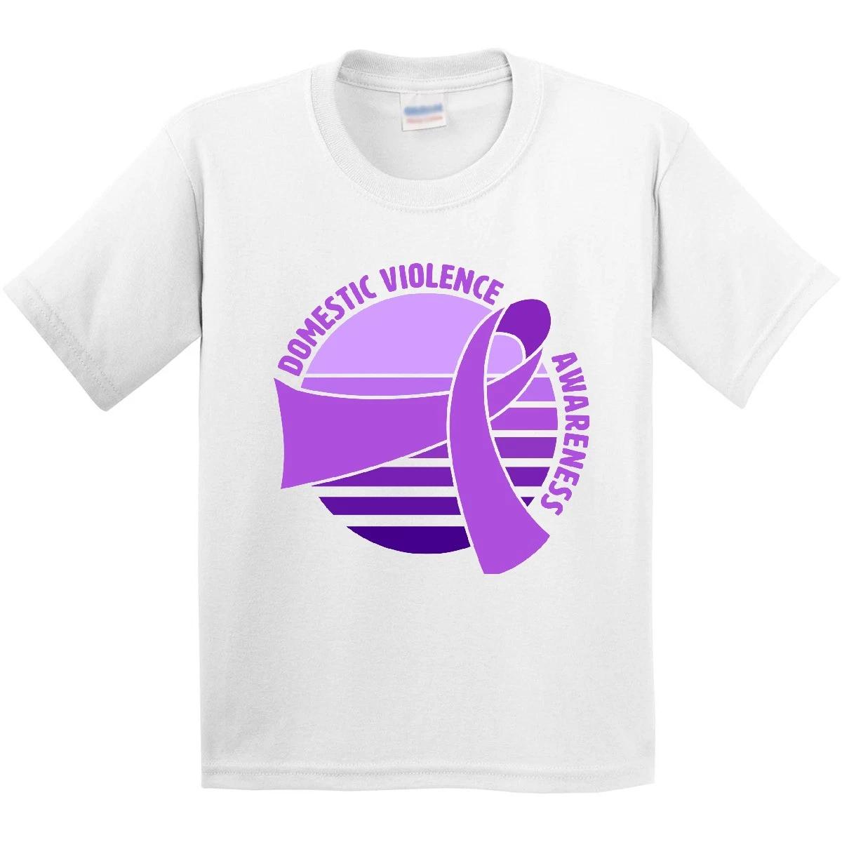 Inktastic Domestic Violence Awareness- Purple Ribbon Over Sunrise Youth T-Shirt 120
