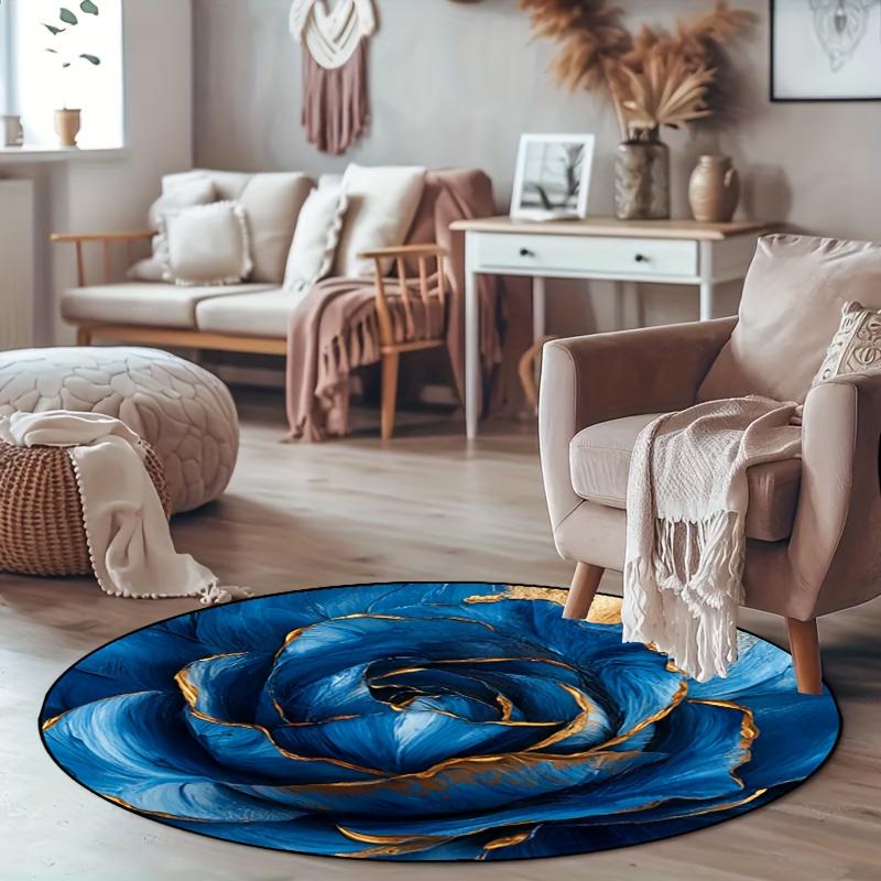 1Pcs Modern Minimalist Round Carpet Soft Non-Slip Decorative Doormat 2D Print Washable Area Rug for Entryway Home Office Yard