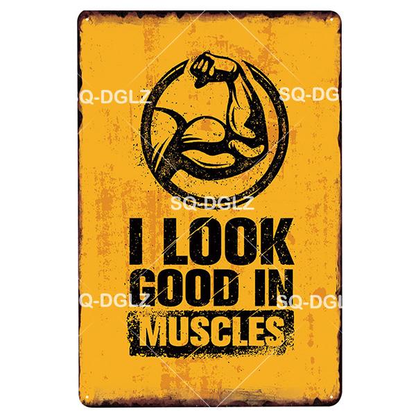 [SQ-DGLZ] Fitness Metall Zeichen Vintage Sport Club Metall Plaque Platte Gesundheit Wand Dekor Zinn Zeichen GYM Poster
