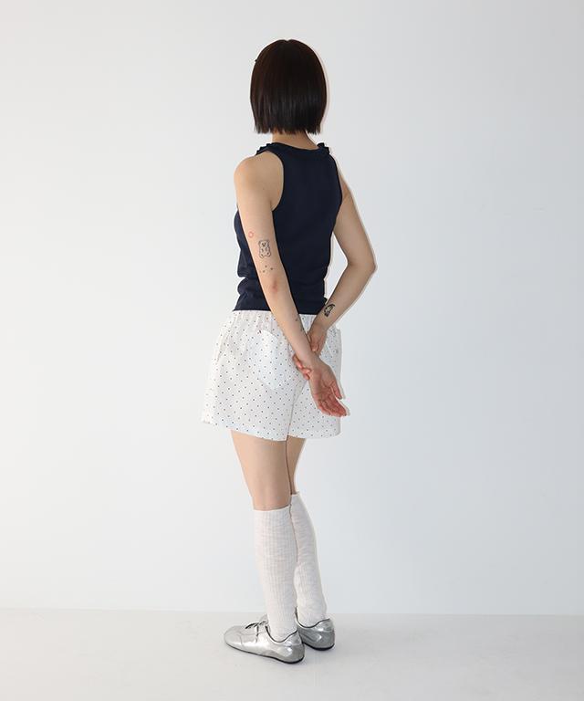RONRON Frill Neck Sleeveless Navy