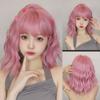 Short Wavy Blonde Bob Wig with Bangs for Women Synthetic Hair Daily Party Halloween