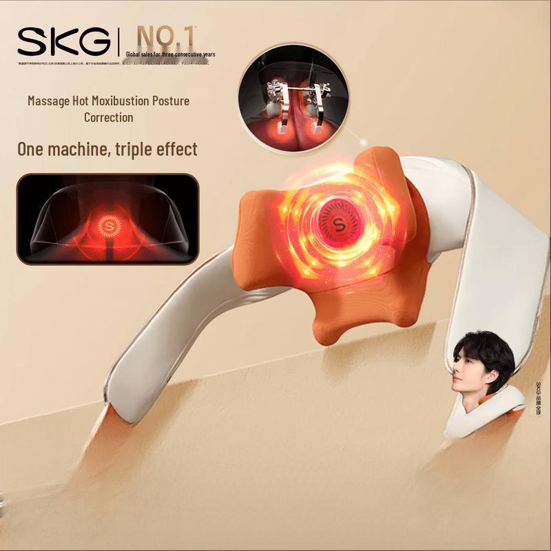SKG H5 Upgraded Neck Massager with Red Light Heat Therapy CN plug (adapter included)