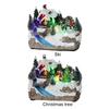 Resin Rotating Music Statue LED Light Christmas Village House Christmas Music Box Christmas Desktop Decoration Christmas Gift
