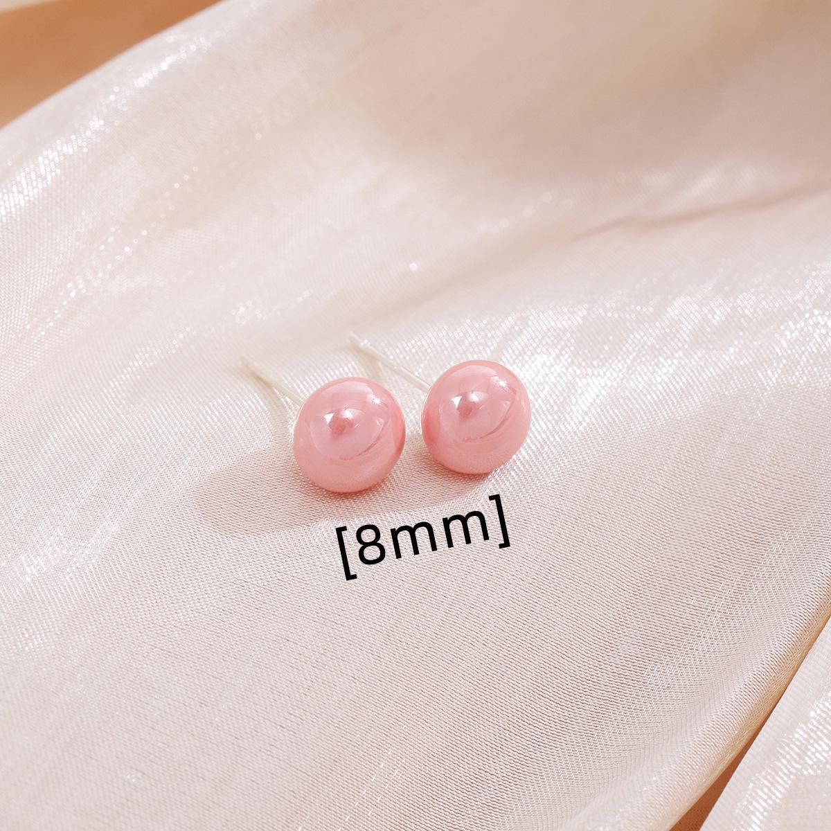 Sweet Girl, Small Fresh Pink Steamed Bread Pearl Earrings, Simple And Small Stud Earrings For Women In Summer