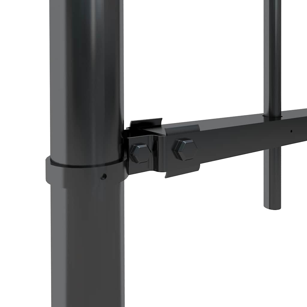 Garden Fence BOXTEL with Loop Top Steel 181 x 150 cm Black