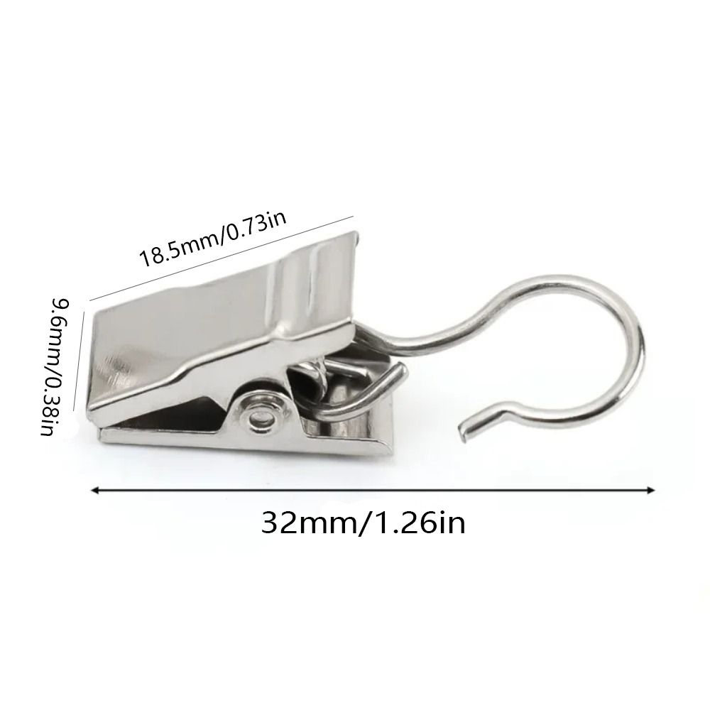 100Pcs Stainless Steel Drapery Crocodile Clip Hanging Drapes Clamp  Display Photos