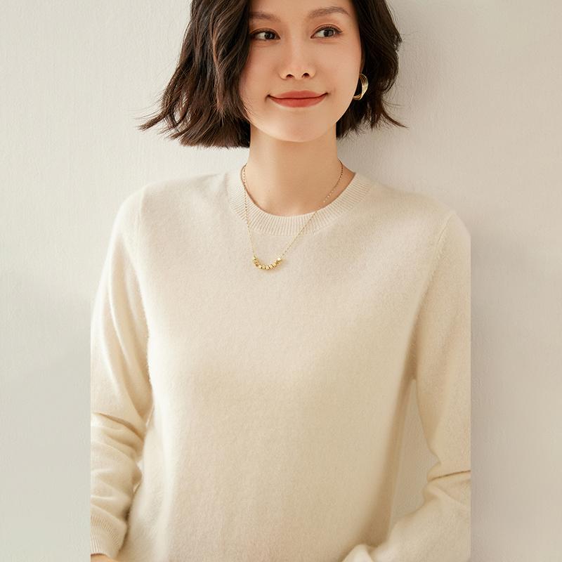 Dámský kašmírový svetr Qinghe kašmír 100% kašmír podzimní a zimní kašmírový svetr měkký a teplý