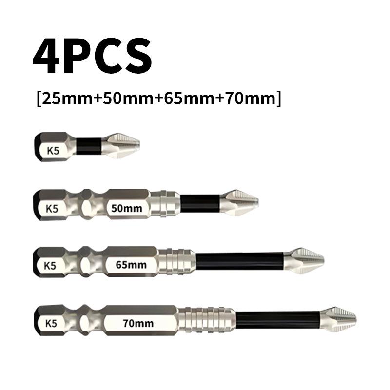 Anti-Slip Shock-Resistant Phillips Screwdriver Bit, Strong Magnetic, 25-150mm, High Hardness