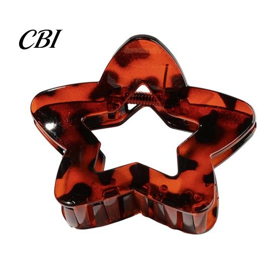 Durable Hair Claw Clip for Women, Transparent with Elastic Stable Teeth, For Short Hollow Star Design Secure Hold Half Ponytail