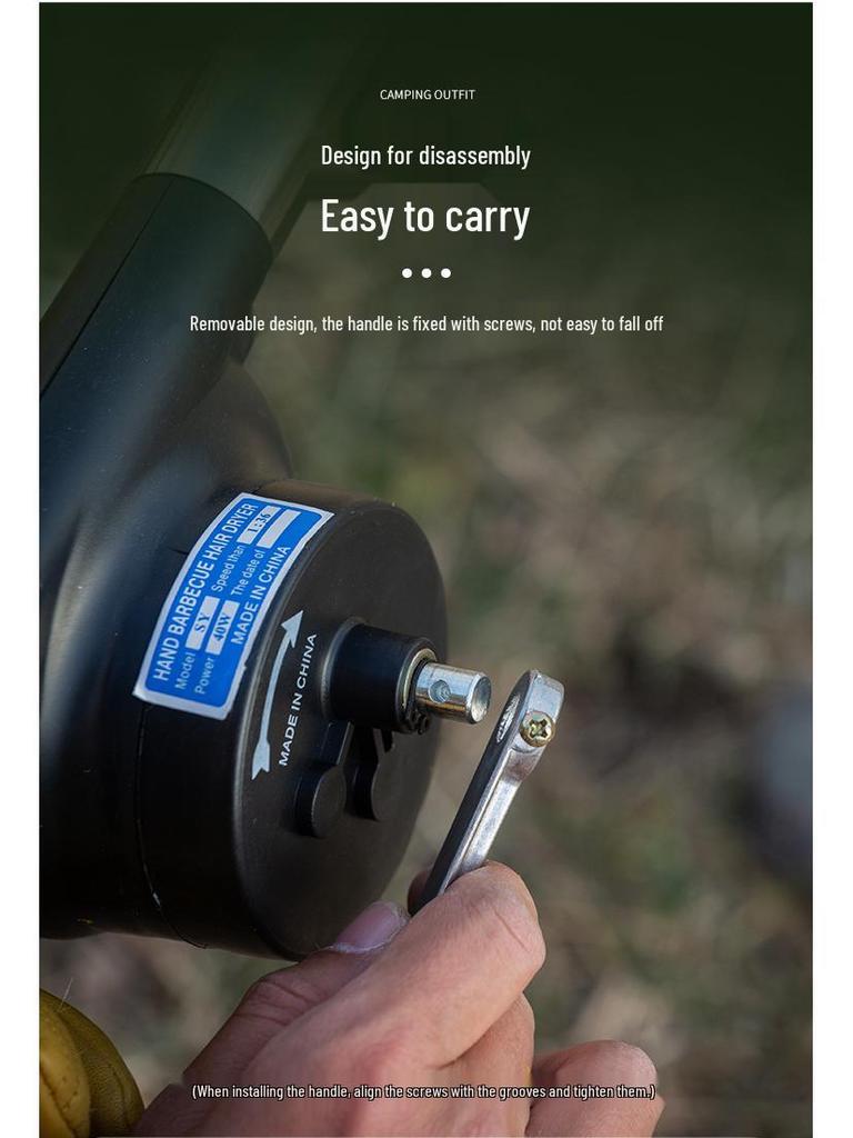 Hand-Cranked Mini Barbecue Blower for Outdoor Grilling and Kebab Cooking