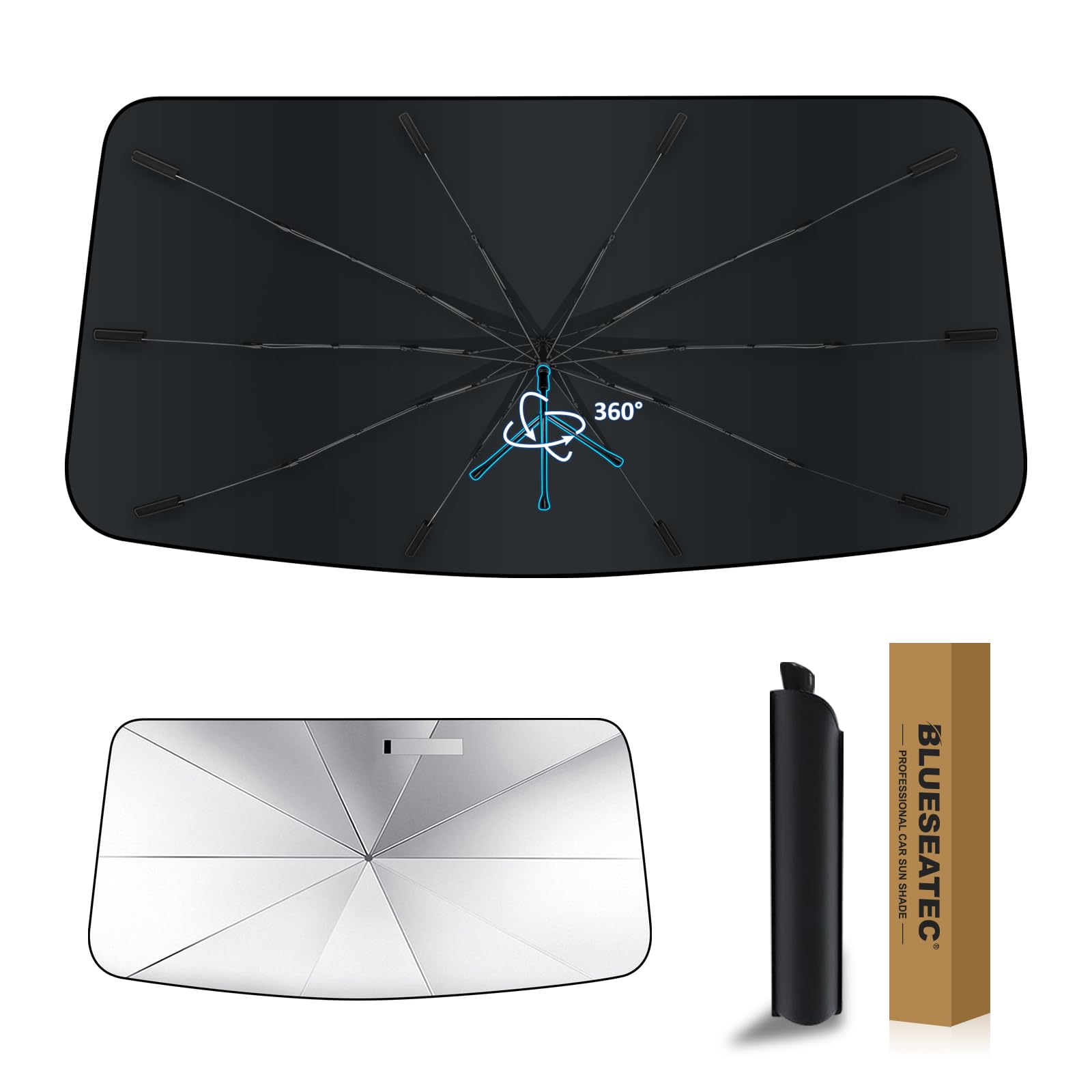 

Reinforced Rotating Windshield Sunshade for Honda Series Generation Compatible with UV Flexible Umbrella Light Easy Installation and Car Includes чёрный