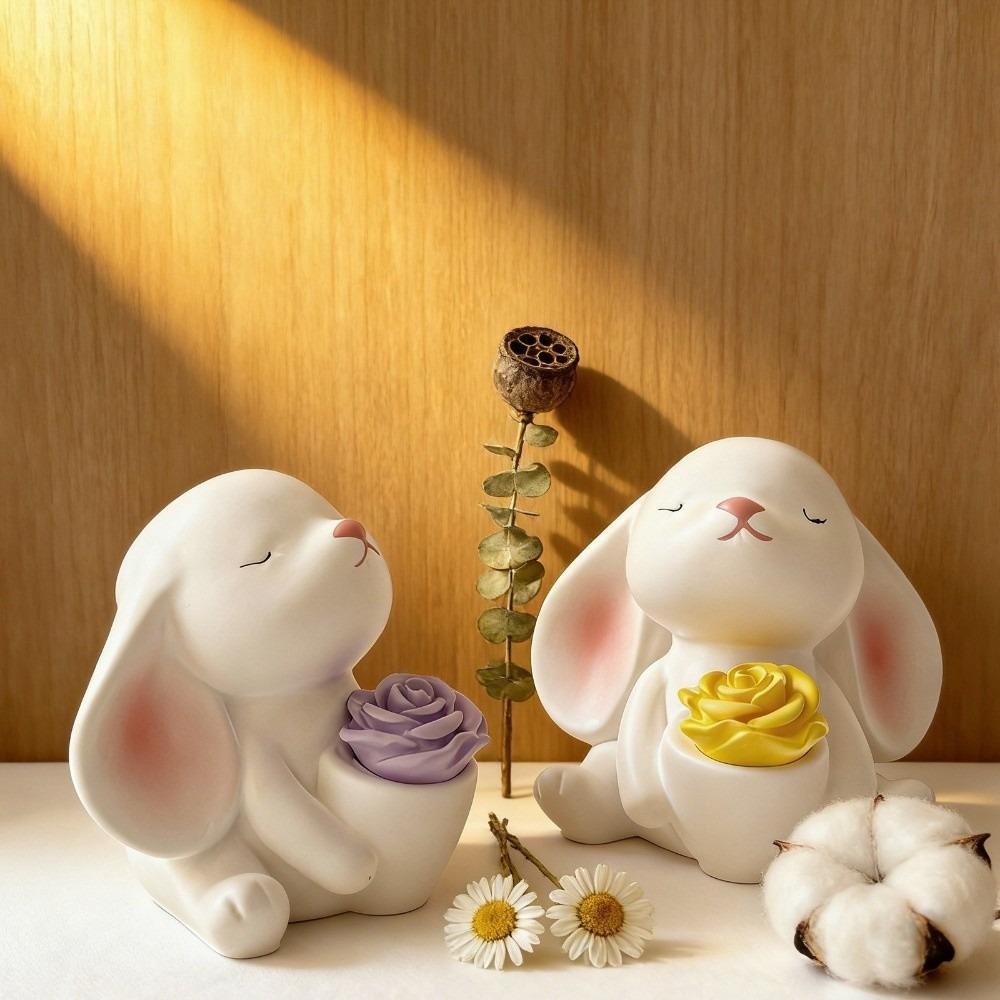 Non-Stick Easter Bunny Silicone Mold Heat Resistant 3D Rabbit Mold  Candle Making