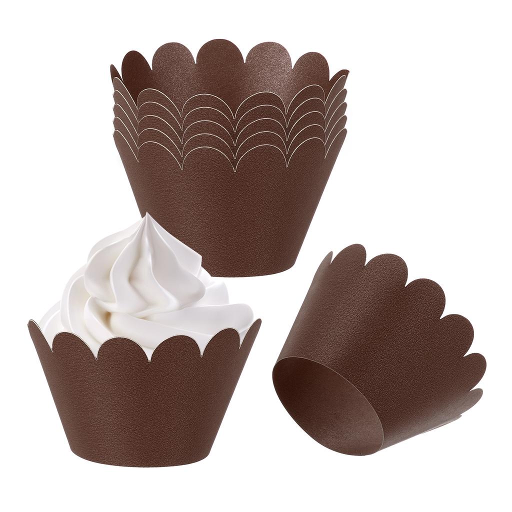 50pcs Baking Cupcake Wrapper Wraps Cake Box Baking Cups Standard Wave Decoration for Anniversary Birthday Weddings Parties