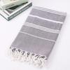 Customized 100% Cotton Turkish Beach Towel Soft Yarn-Dyed Jacquard Fringed Striped Pattern All-Season Ventilated for Bath Use