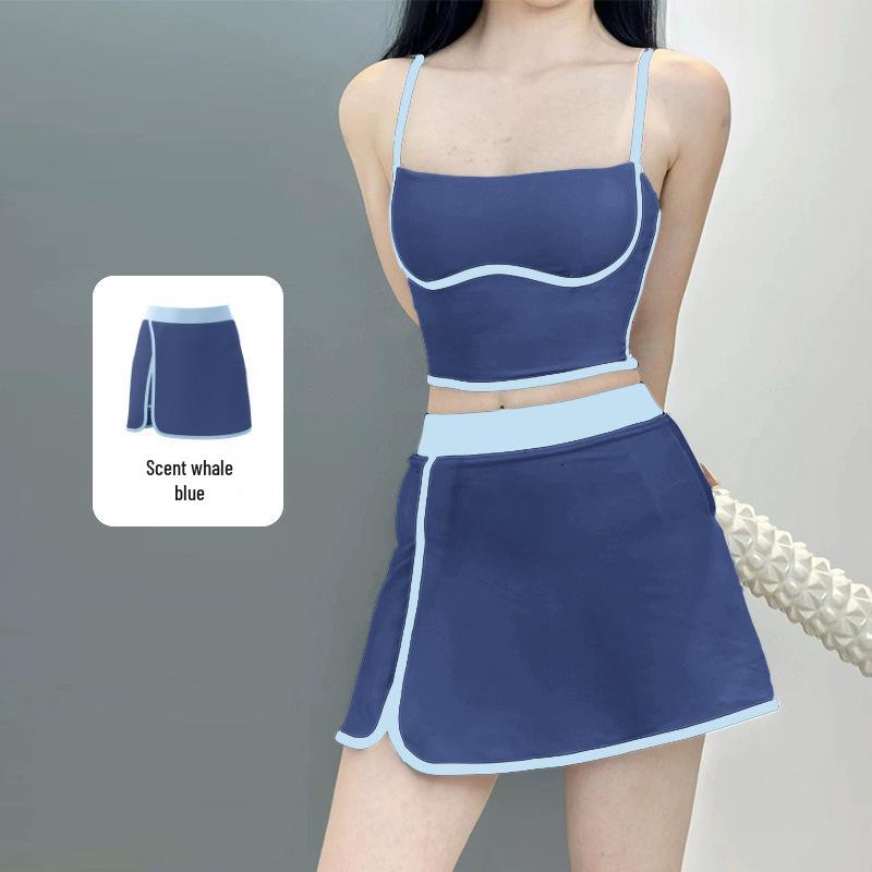 

Women s Color-Block Breathable Sports Skirt: Fake Two-Piece with Inner Lining, Ideal for Tennis and Yoga Small