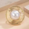 Women Fashion Jewelry Geometric Oval Rings Irregular Creative Adjustable Imitation Pearl Finger Rings Vintage Party Gifts