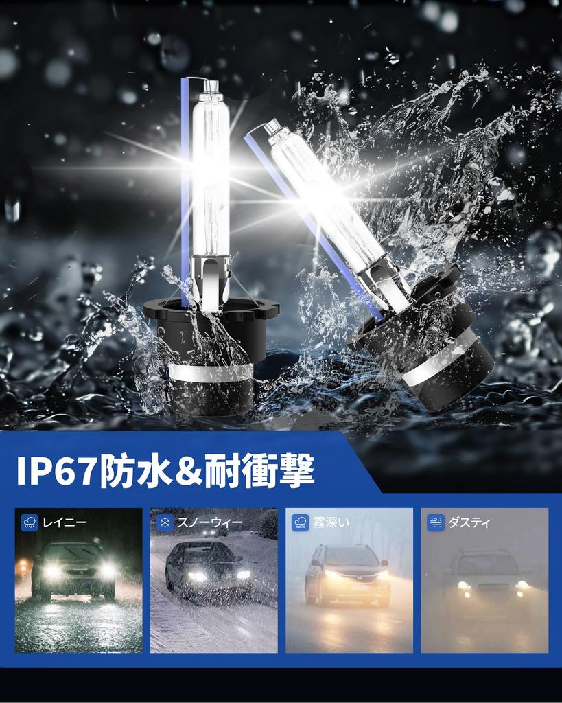 Sinoparcel D2S/D2C HID Headlight Bulbs, 8000K, Vehicle Inspection Compliant, Direct Replacement, 3600lm, 12V/24V Compatible, 35W, 2-Year Warranty, Xen
