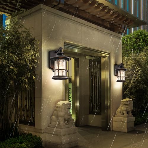 KAWELL Entryway Light, Outdoor Porch Light, Gatepost Light, Wall-Mounted, Weatherproof, Retro, Industrial, Antique Style, Stylish American Mailbox Sha