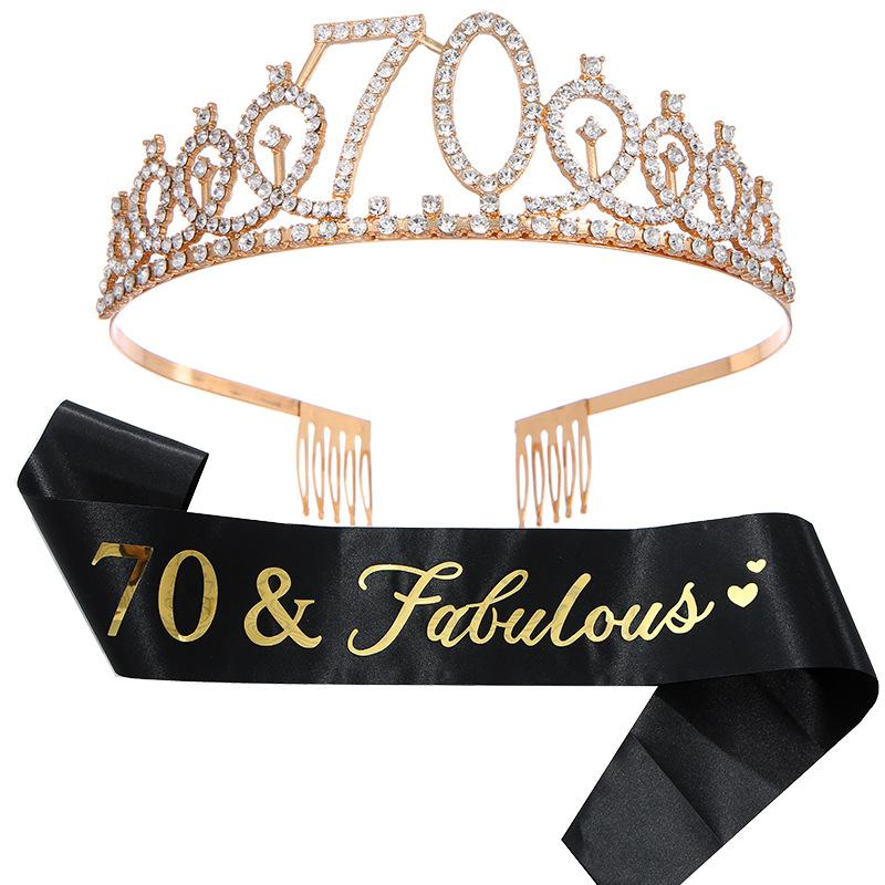 Europäische und Amerikanische Mode Legierung Digitale Krone Stirnband Digitaler Geburtstag Schultergurt Set Geburtstagsparty Ball Kopfschmuck für Mädchen
