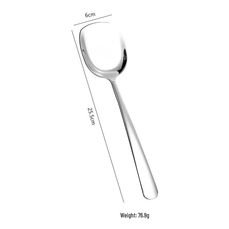 Mingrui 304 Stainless Steel Thickened Long-Handle Serving Spoon for Hotels and Restaurants