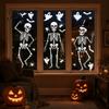 Rent-friendly Glass Decal 3Pcs Halloween Skeleton Stickers, Waterproof PVC Window Clings, Static Decals, Stress-free Removable Stickers for