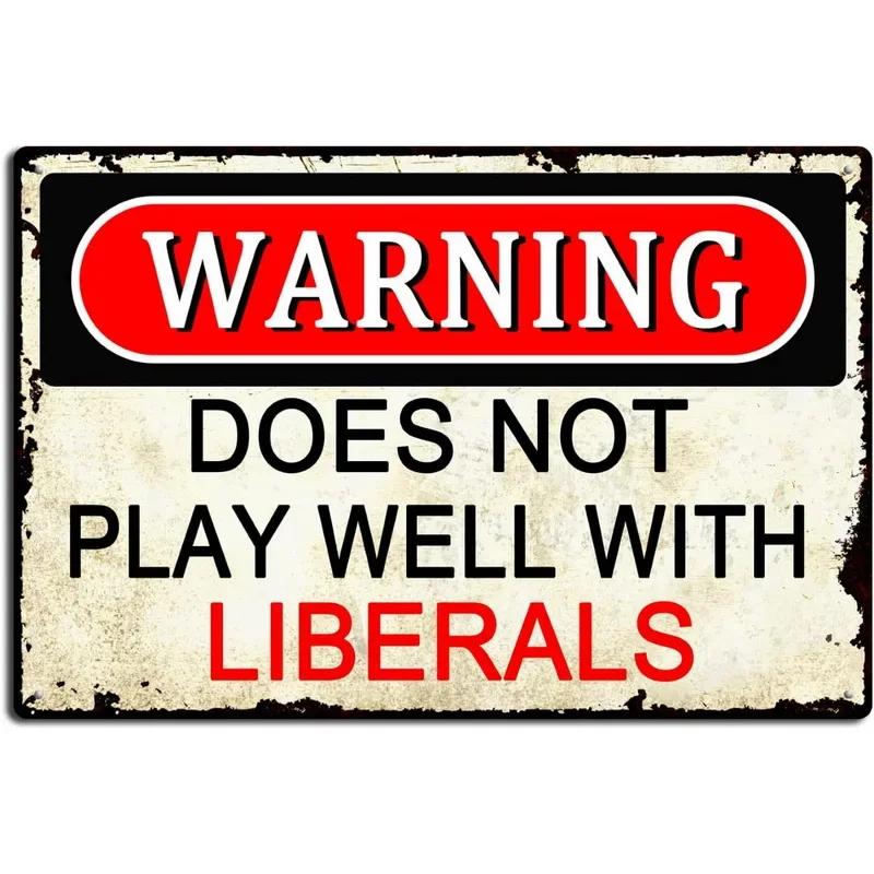Metal Sign No Stupid People Tin Wall Decor Retro Home Bar Garage Man Cave