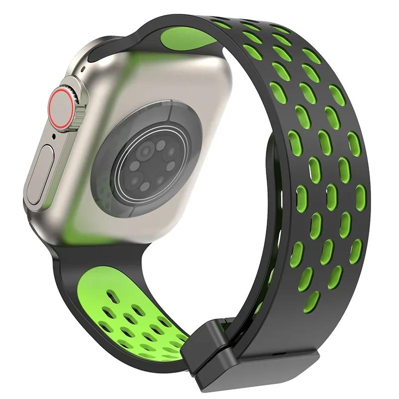 Magnetic Strap For Apple Watch Ultra Band 49mm 44mm 45mm 41mm 40mm 42mm 38mm Silicone Correa Bracelet iWatch Series 8 Se 7 6 5 4