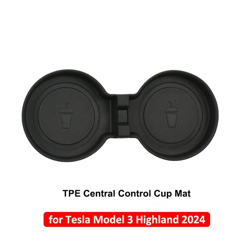 Water Cup Mat for Tesla New Model Y Juniper 2025 Launch Model 3+ Highland 2025 Central Control Cup Mat TPE Waterproof Anti-Slip