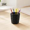 3D Printed Desk Accessories Pebble Texture Pen Holder, Hexagonal Desktop Organizer, Stable Anti-Tip Minimalist Pencil Holder for Vanity PLA