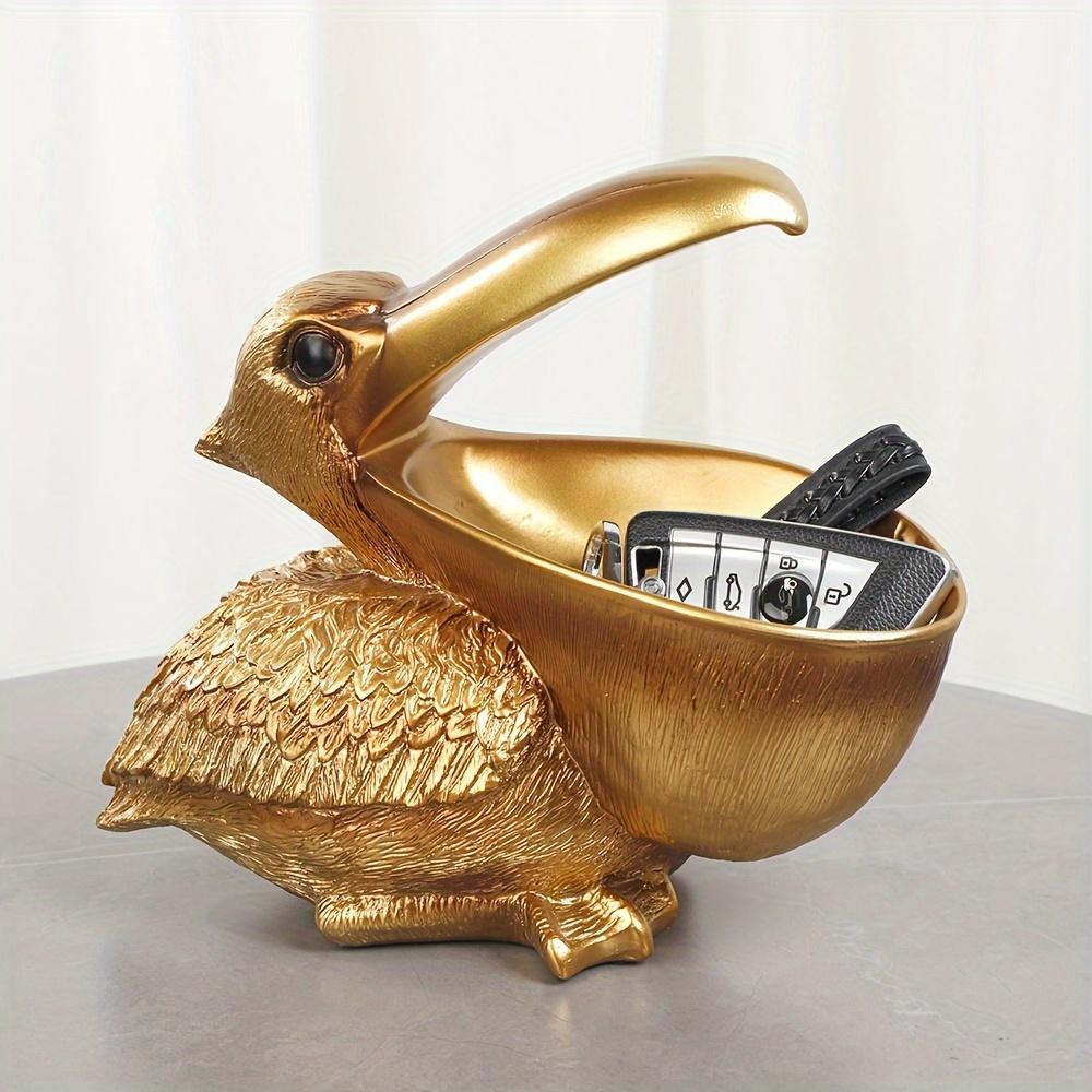 A Realistic Pelican Desktop Storage Ornament,Creative Storage Ornament,Key Watch Snack Candy Storage Box,Suitable For Living Room Decoration Ornaments