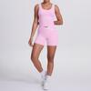 New double-sided abrasive contrasting colors, tight-fitting and breathable cross yoga suit, sports running and fitness two-piece suit