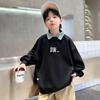 2025 New Boys' Polo Sweatshirt - Spring/Autumn Style, Trendy T-Shirt for Big Boys