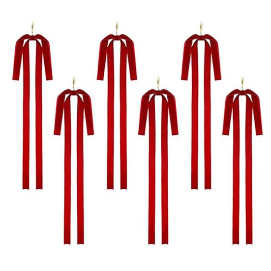 6Pcs Velvet Christmas Bows Extra Large Festive Ribbon Decor for Wreaths Tree Toppers Gift Wrapping Reusable Holiday Decorations