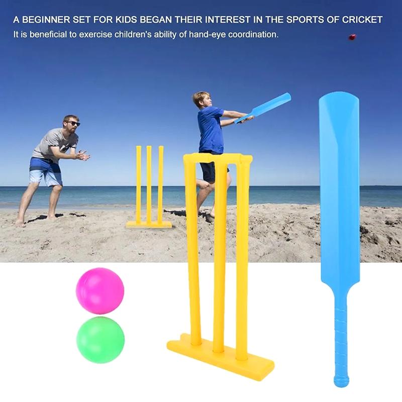 Kids Cricket Set Parent-Child Interaction Beach Games Croquet Paddles Hard Board Cricket Play Toys Pp Exercise Sports Equipment