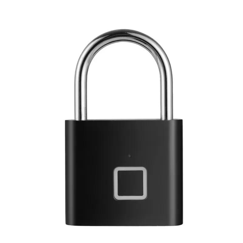 Smart Fingerprint Padlock Waterproof Zinc Alloy Biometric Padlocks USB Charging Fingerprint Lock Door Lock