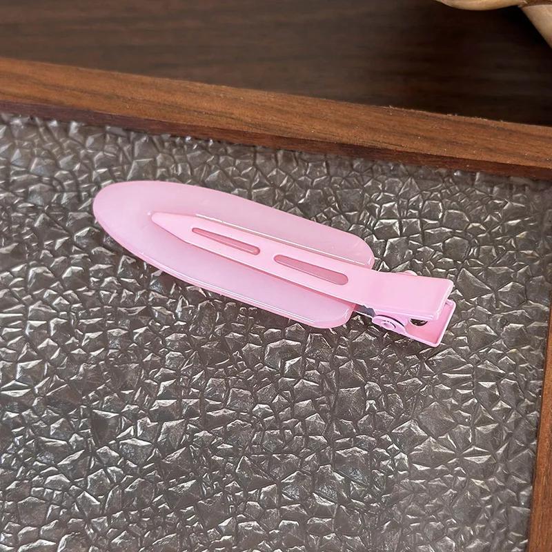 Fashion Jelly Color No Trace Hair Clip Frosted Duckbill Clip For Women Girls Traceless HairPins  Makeup Clip Barrettes Headdress
