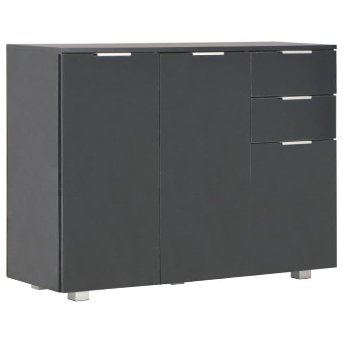 VidaXL Buffet Noir brillant 107x35x80,5 cm 283719