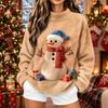 Women's Casual Long Sleeve Turtleneck Sweatshirt, Christmas Print Flannel Pullover Top