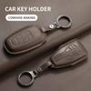 Leather Car Key Cover Case Shell For Hongqi H5 H7 H9 Hs3 Hs5 Hs7 Ehs9 L5 L9 Car Remote Key Case Protector Cover Keychain