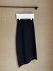 Hanke YU Black Irregular Diagonal-Cut Arc Half Skirt - Autumn/Winter Collection