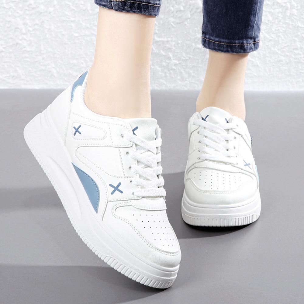 

Весенние туфли на толстой подошве, повседневные белые туфли для женщин 34 синий/белый