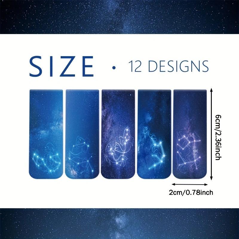 12 Pcs Style Magnetic Bookmarks with Various Patterns Magnetic Reading Bookmarks  Page Clipping Marker