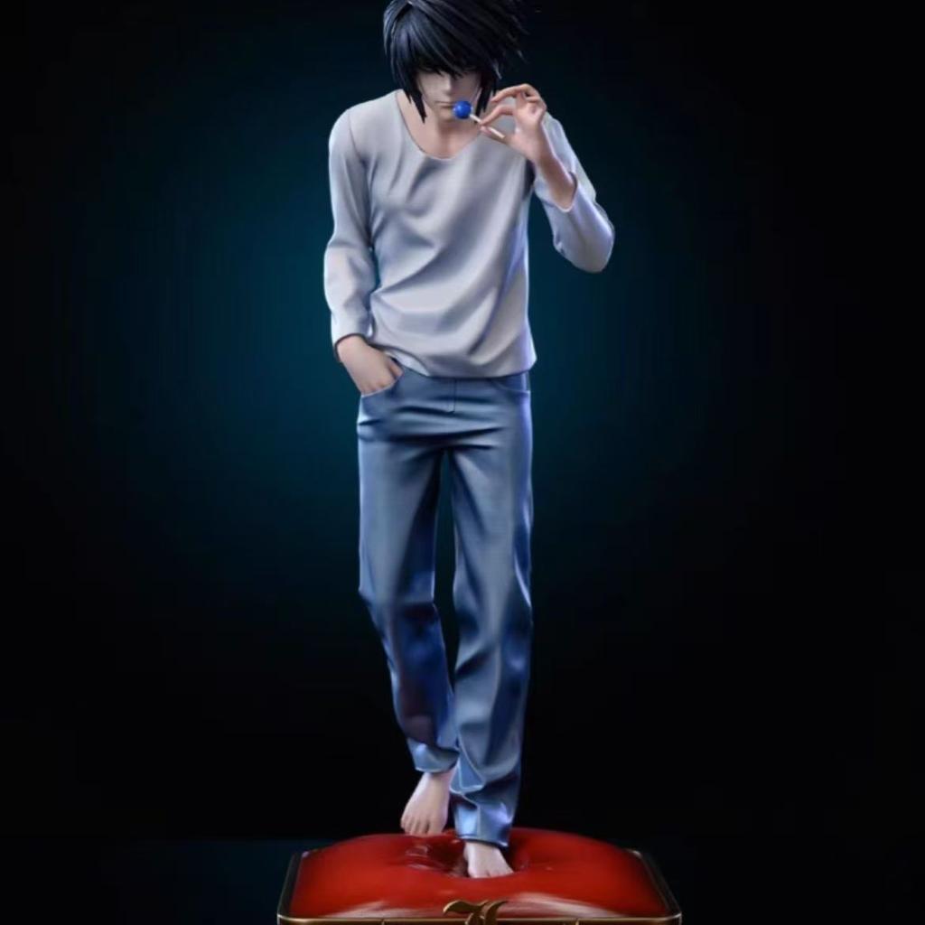 Limited Edition 1/6 Scale L·Lawliet Death Note Anime Statue Collectible Model with Candy Accessory and Red Base
