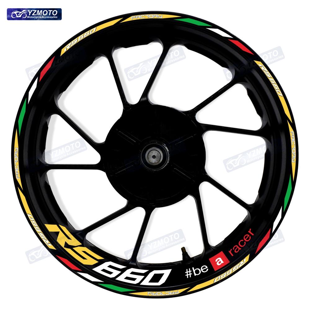 For RS660 RS 660 Motorcycle 17 Inch Racing Racing Wheel Stickers Car Reflective Rim Motorbike Bicycle Hub Tape Decal Sticker